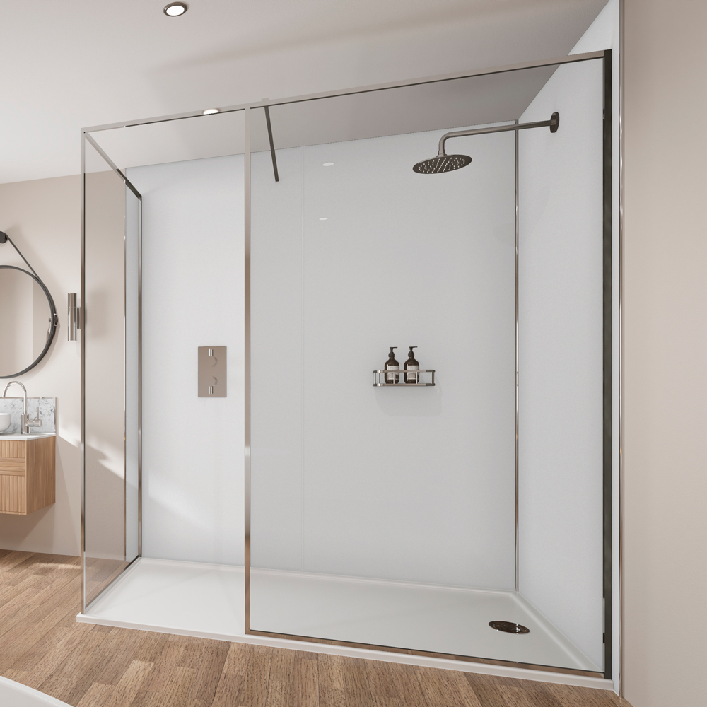 White Gloss Wetwall Mermaid Plywood Bathroom Wall Boards