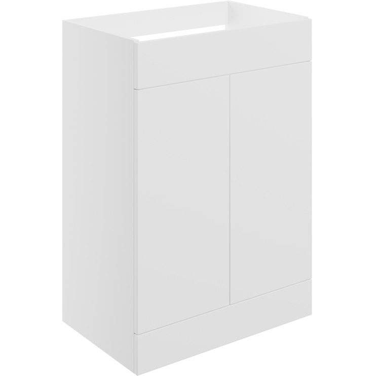 Shetland 590mm Floor Standing 2 Door Basin Unit (No Top) - Matt White