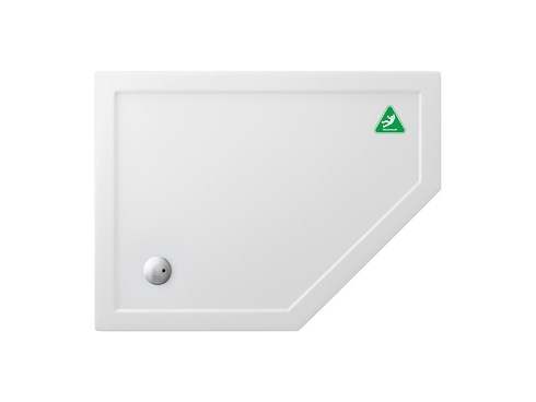 Zamori Anti-Slip Right Hand Pentangle Shower Tray - 1200 x 900 - Corner Waste - CLEARANCE
