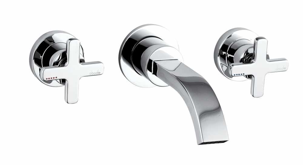 Abode Serenitie 3 Hole Wall Mounted Basin Filler