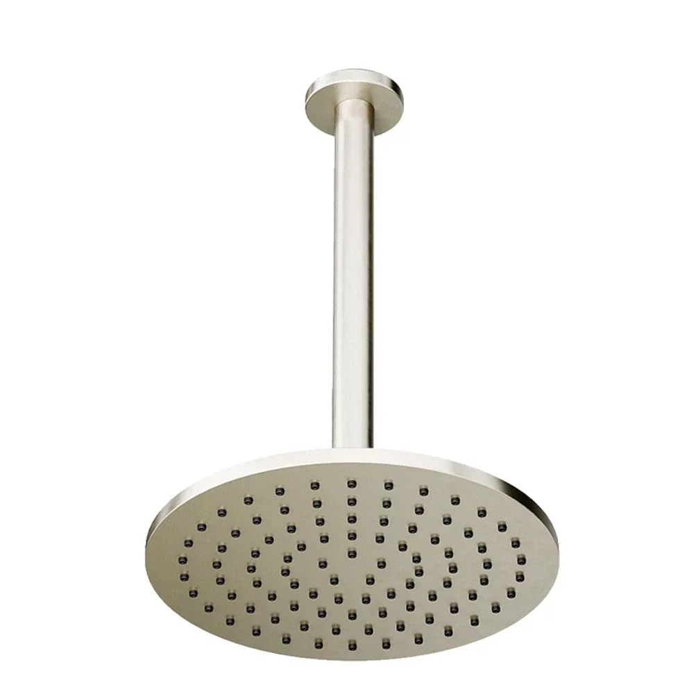 Abacus Brushed Nickel 250mm Round Shower Head and Ceiling Arm