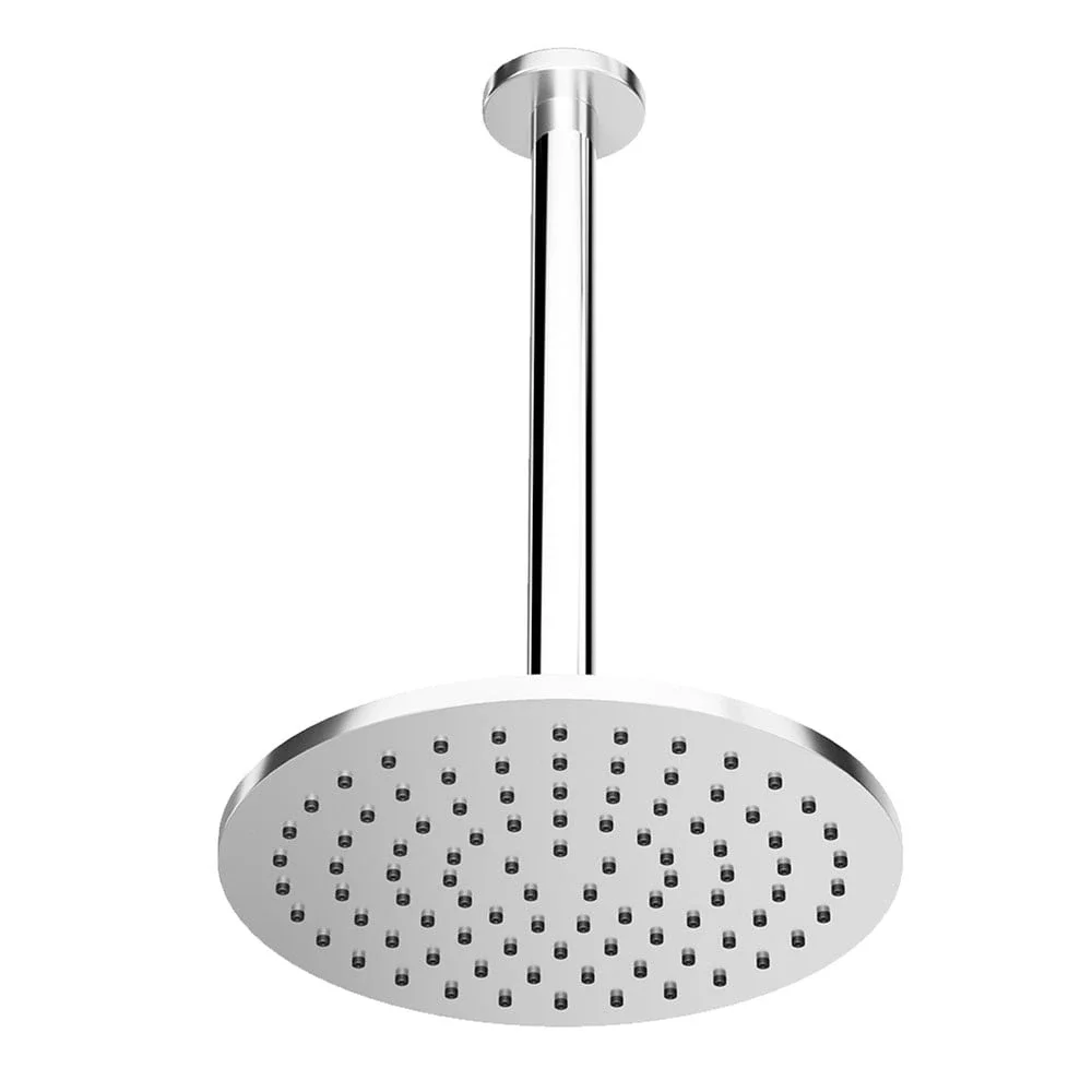 Abacus Chrome 250mm Round Shower Head and Ceiling Arm