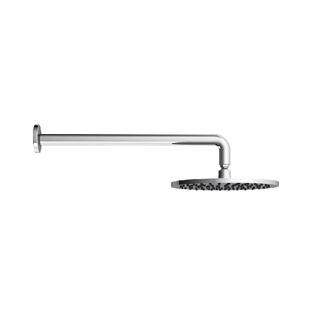 Abacus Chrome 250mm Round Shower Head and Wall Arm