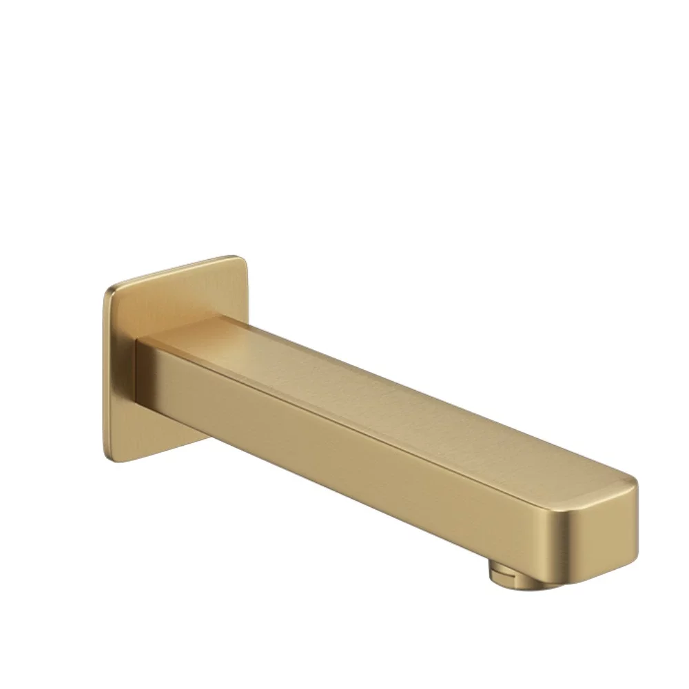 Abacus EDGE Brushed Brass Wall Mounted Bath Spout