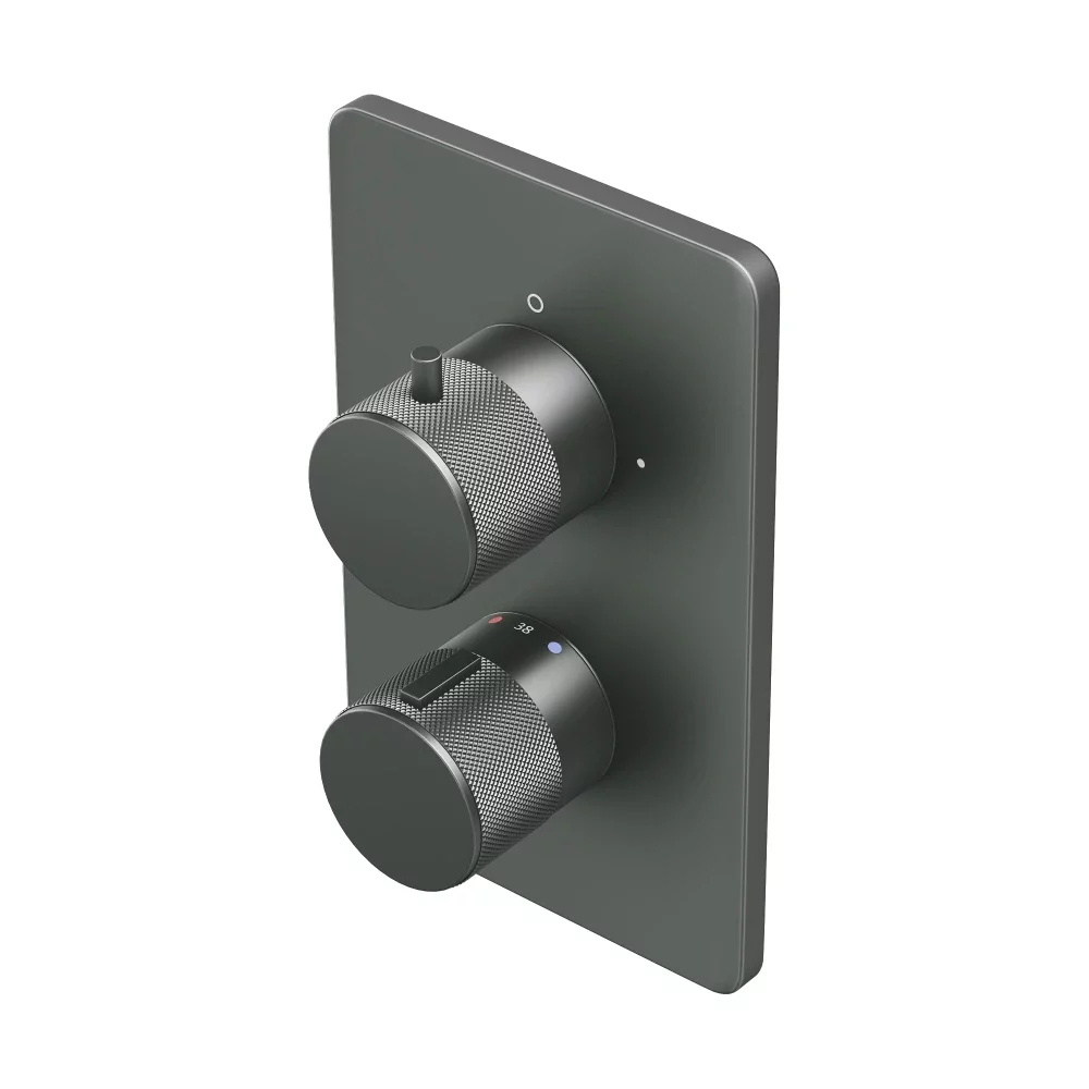 Abacus EZ Box 2.0 Matt Anthracite 1 Way Thermostatic Shower Valve with ISO Pro Handles
