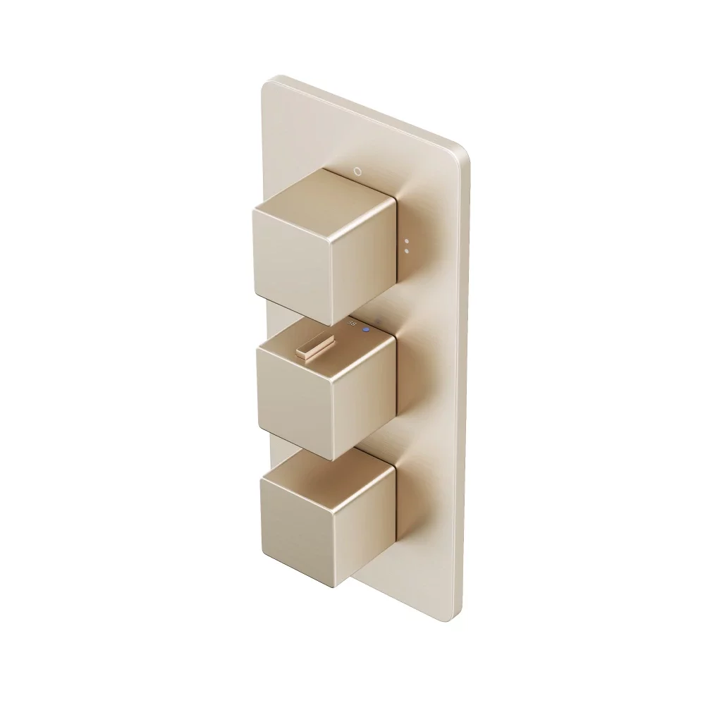 Abacus EZ Box 3.0 Brushed Nickel 3 Way Shower Valve with Square Handles