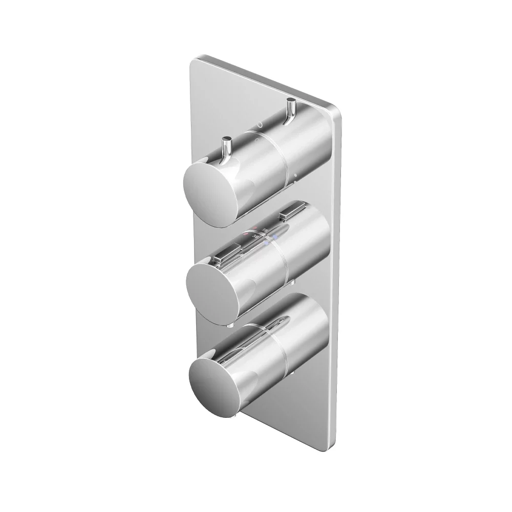 Abacus EZ Box 3.0 Chrome 3 Way Shower Valve with Round Handles