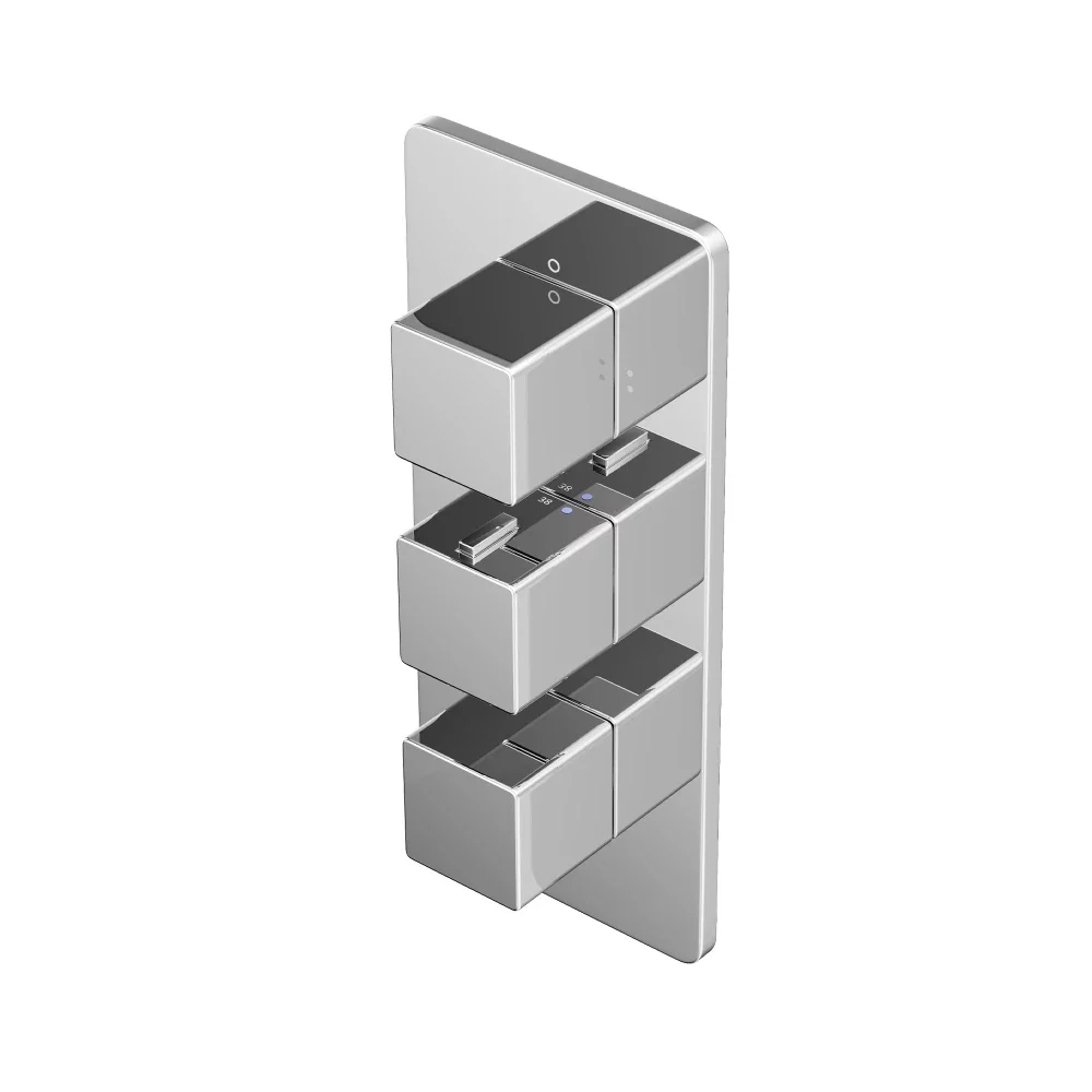 Abacus EZ Box 3.0 Chrome 3 Way Shower Valve with Square Handles