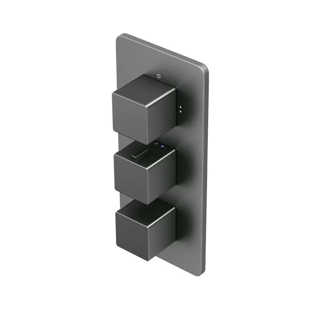 Abacus EZ Box 3.0 Matt Anthracite 3 Way Shower Valve with Square Handles