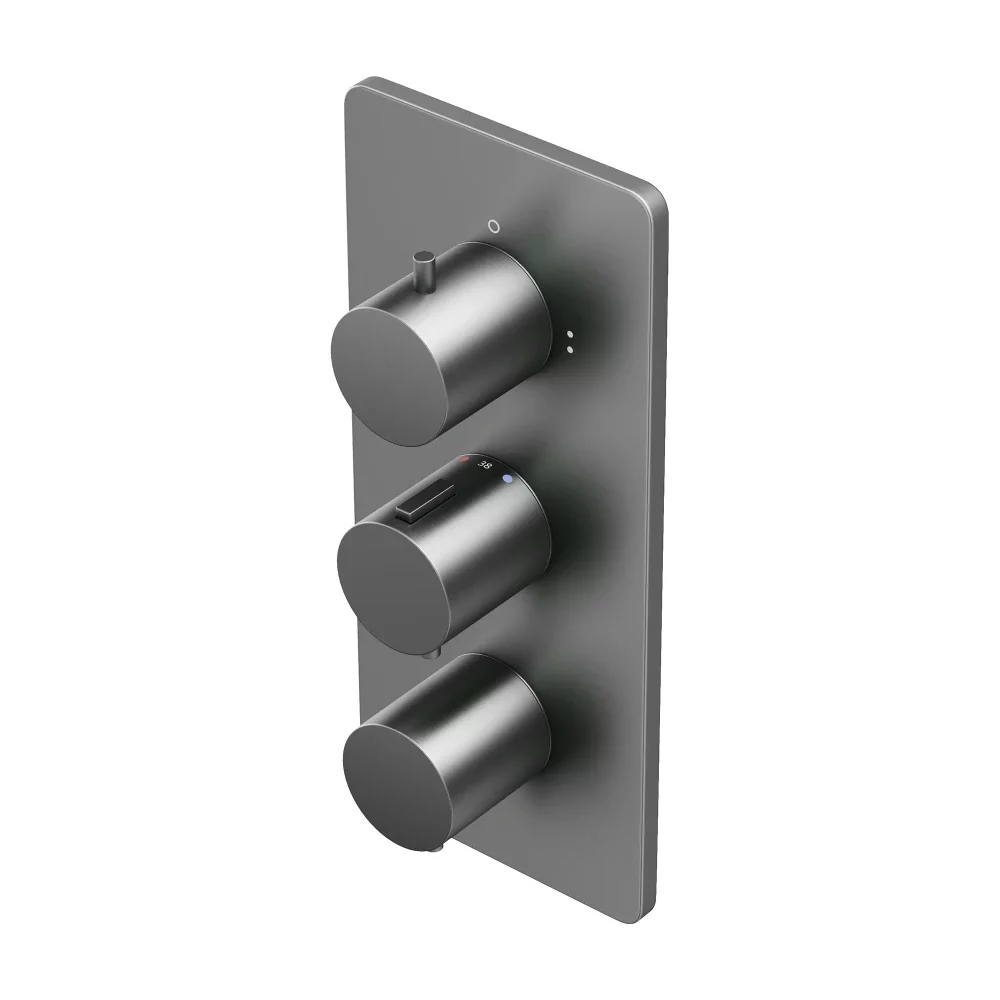 Abacus EZ Box 3.0 Matt Anthracite 3 Way Shower Valve with Round Handles