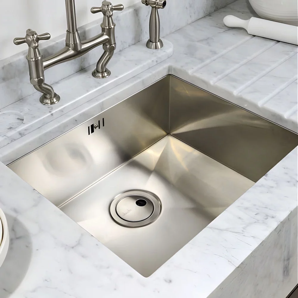 Abode Matrix R0 Square 1 Bowl Undermount 500mm Stainless Steel Kitchen Sink