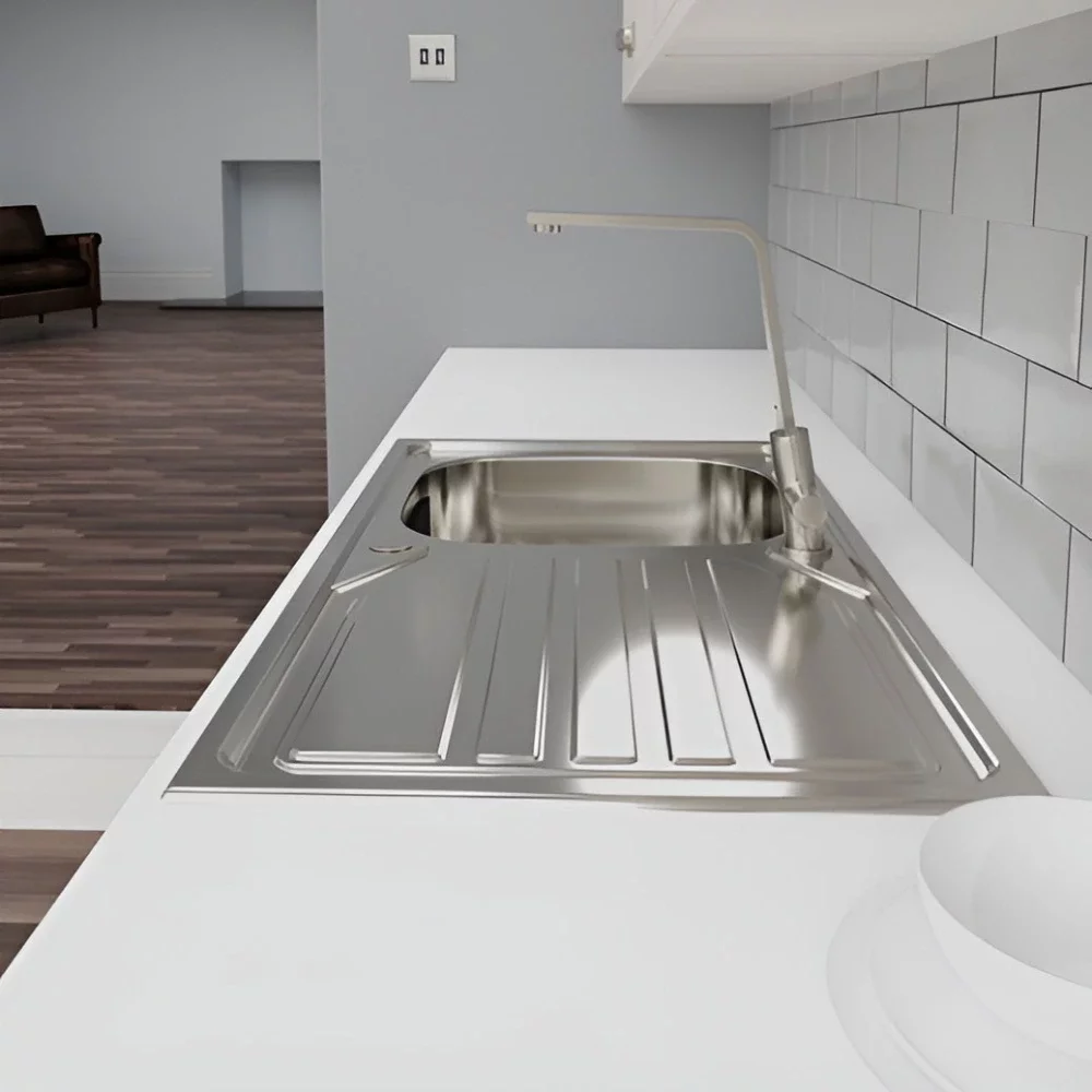 Abode Mikro 1 Bowl & Drainer Inset Stainless Steel Kitchen Sink