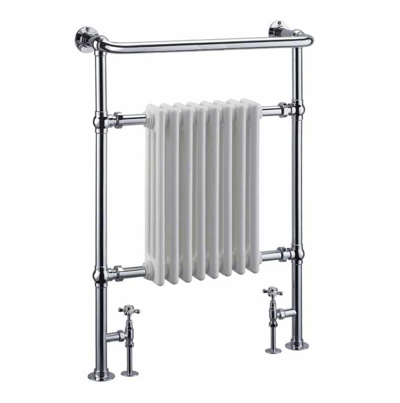 Academy Traditional Towel Radiator, 673 x 963,  Chrome & White, Holborn London 1855