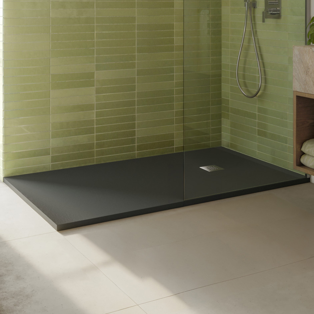 Tailored Trays Cuttable Slate Shower Tray in Charcoal Grey 2000 x 900