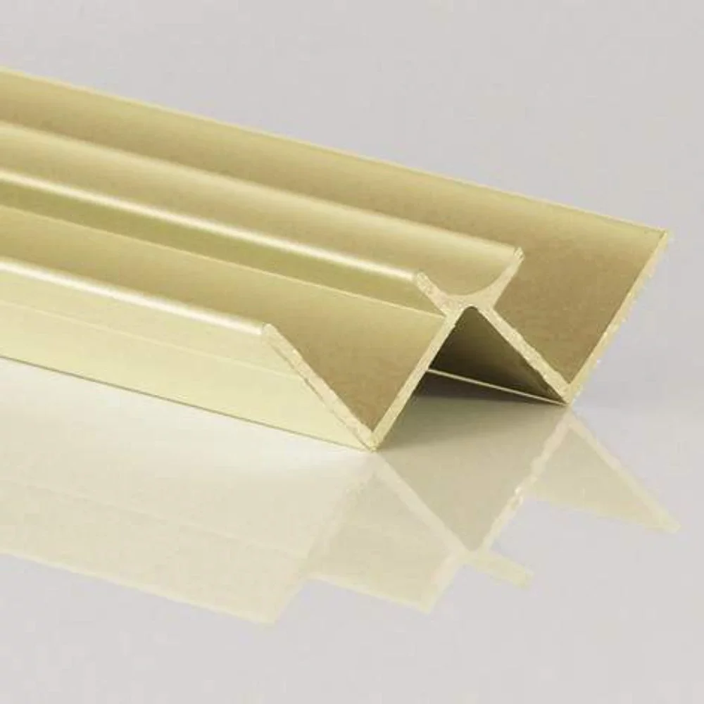 ALU-TRIM 10mm Internal Corner Aluminium Trim - Brushed Brass