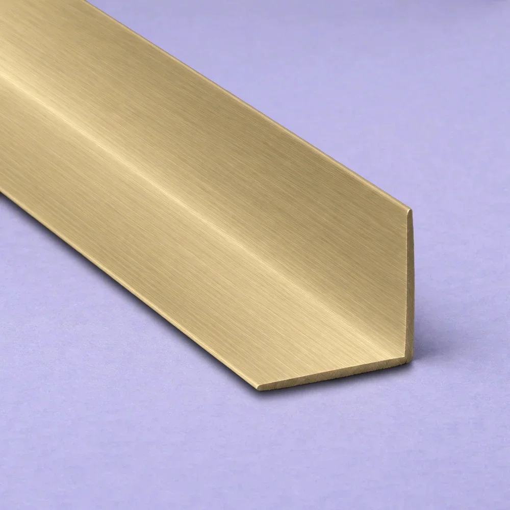 ALU-TRIM 15mm L Shape Aluminium Trim - Brushed Brass
