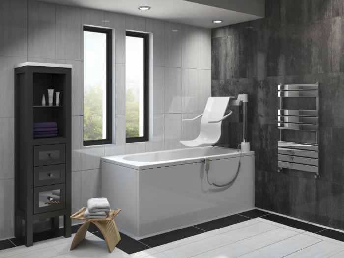 Almalfi Bath - Almalfi Power Traverse Lift Bath (1700 x 750mm) Inc Front Panel