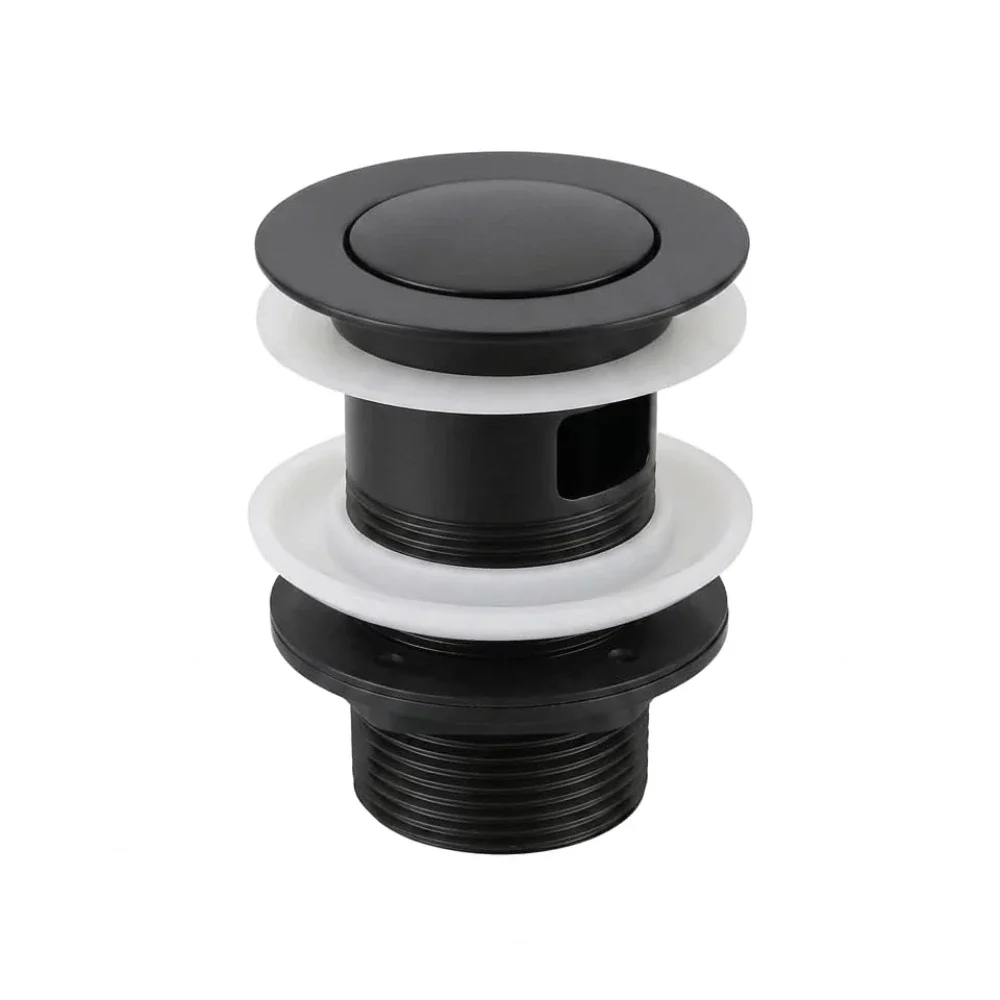 Anatra ECO Slotted Push Button Basin Waste - Matt Black