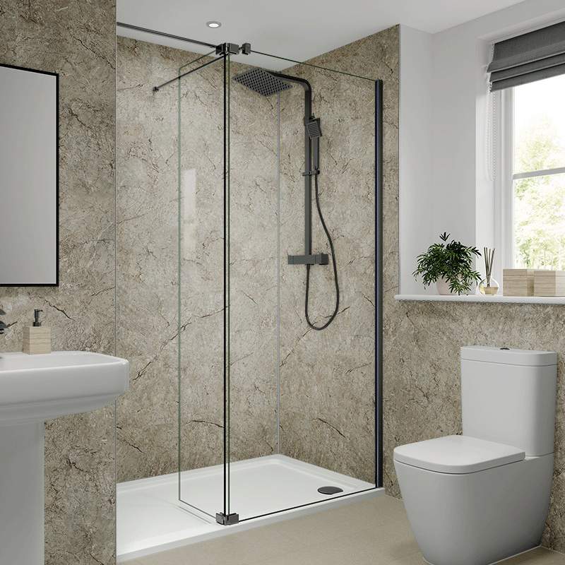 Multipanel Antique Marble Shower Panels Rubberduck Bathrooms