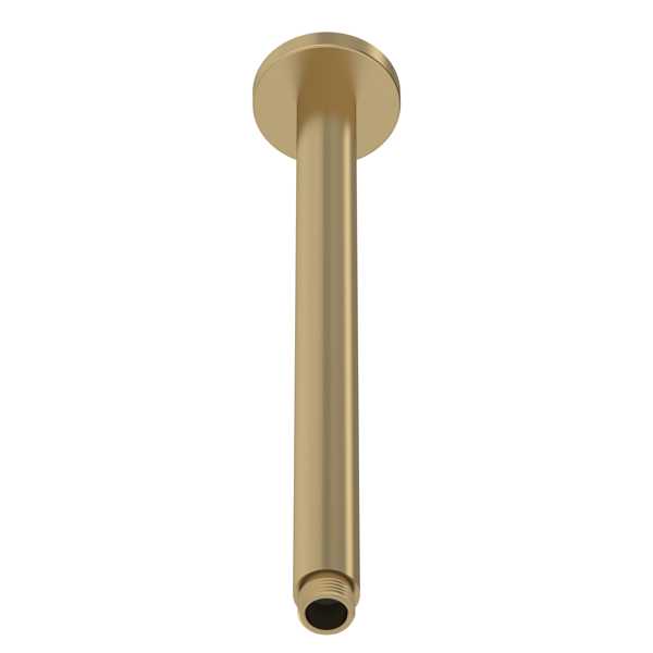 Nuie Round Ceiling Shower Arm Brushed Brass 300mm