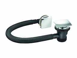Square Push Button Bath Waste and Overflow - Clicker / Sprung - ASP