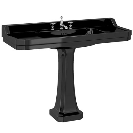 Burlington Jet Edwardian 1200mm Basin and Pedestal - Jet Black