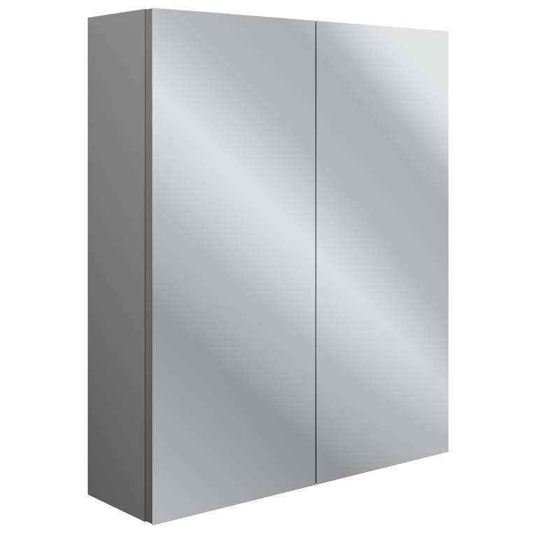 Bali 600mm 2 Door Mirrored Wall Unit - Grey Ash