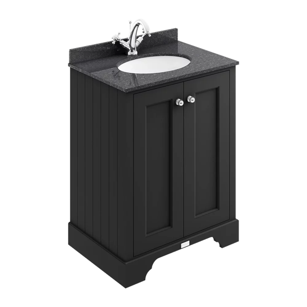 Bayswater 600mm 2-Door Traditional Basin Cabinet - Matt Black