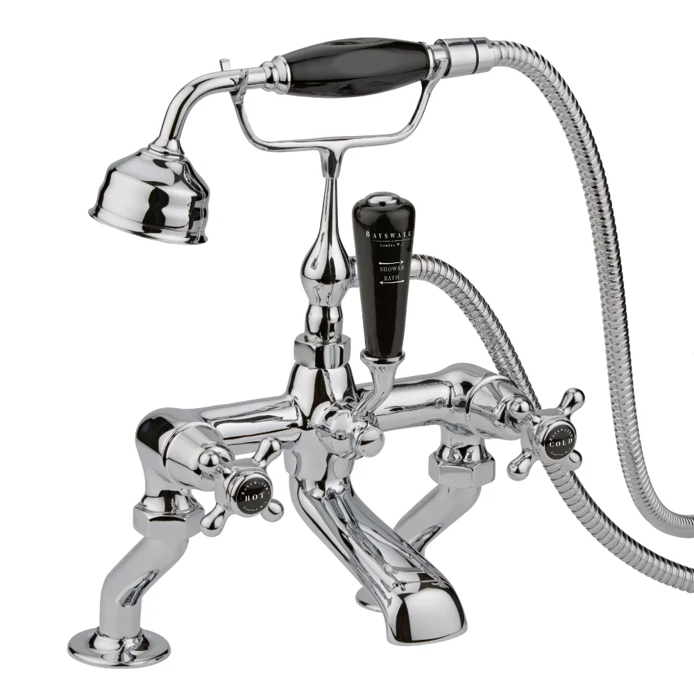 Bayswater Dome Bath Shower Mixer - Black/Chrome