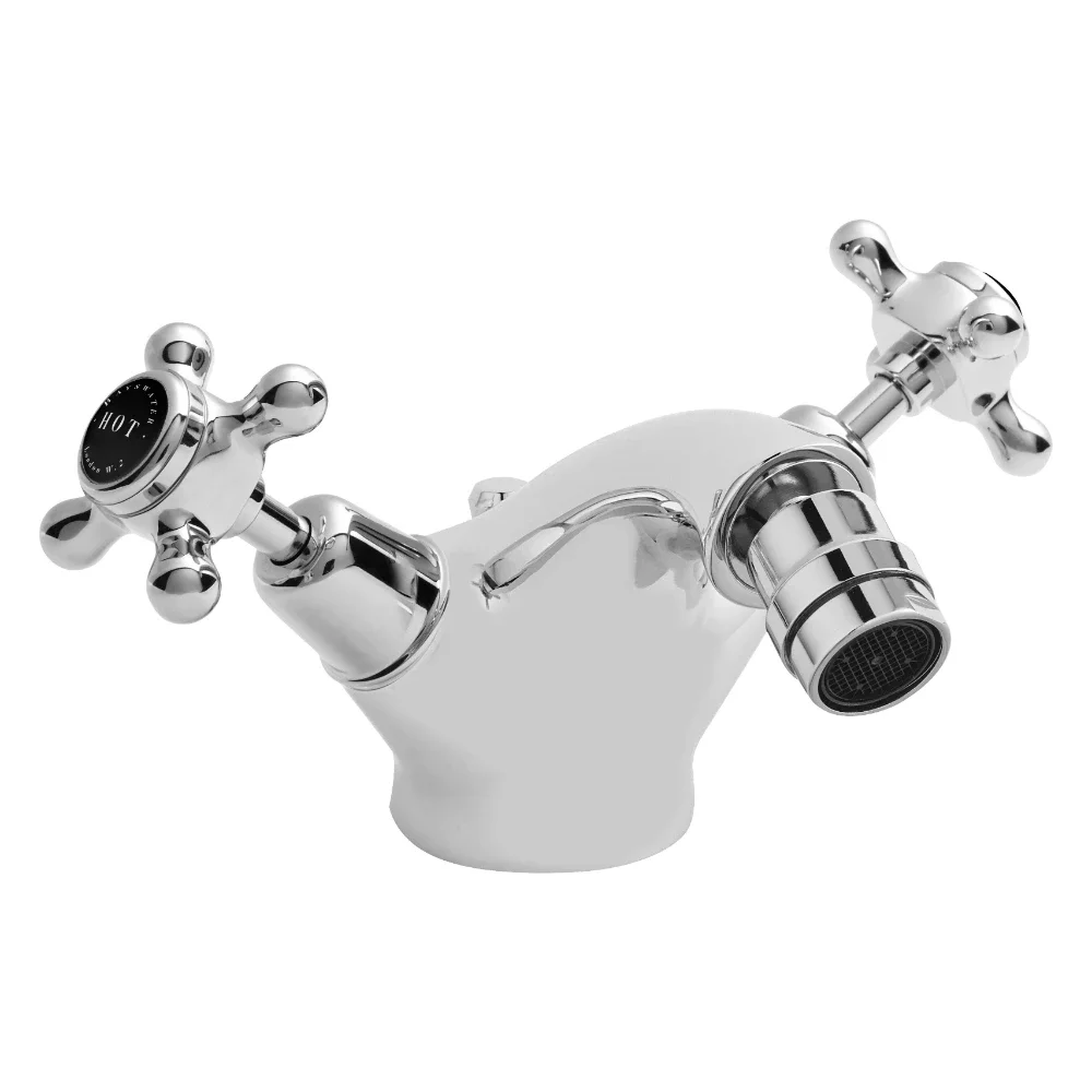 Bayswater Monobloc Dome Bidet Taps - Black/Chrome