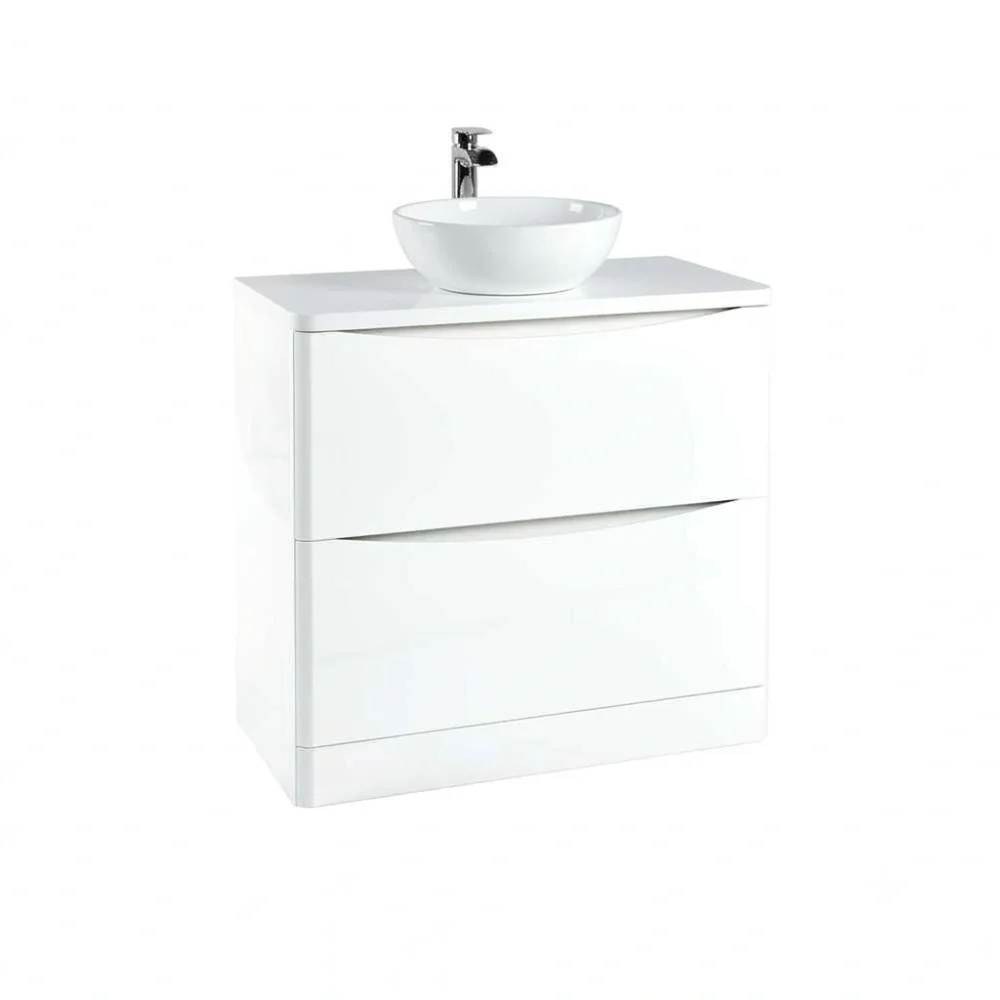 Lancia Bella 900 Gloss White Floor Standing Vanity Unit With Countertop