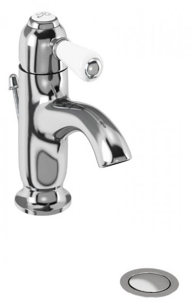 Burlington Chelsea Traditional Curved Mono Basin Tap with Pop Up Waste