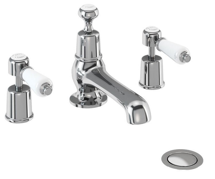 Burlington Kensington Traditional Three Hole Basin Mixer