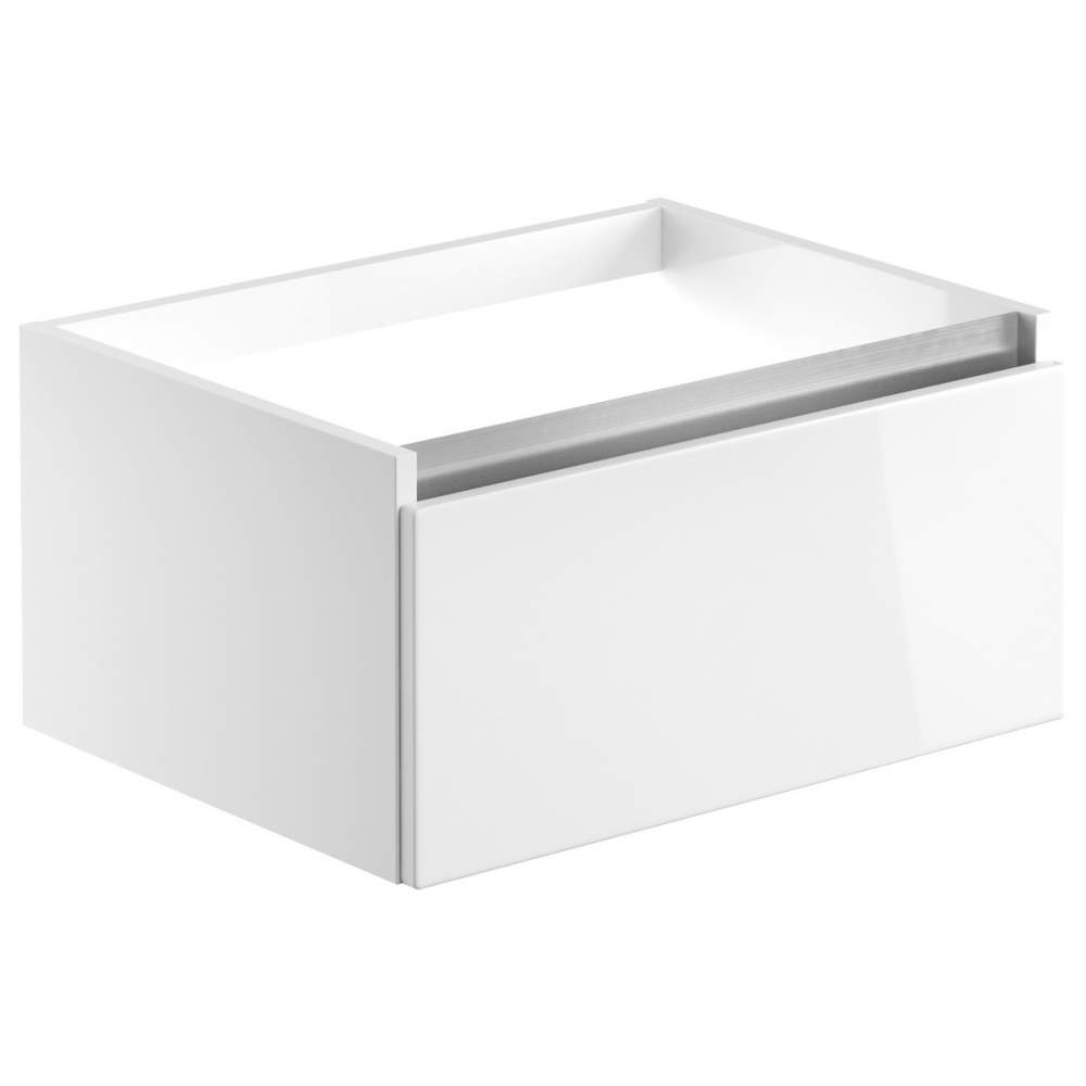 Campbell 600mm 1 Drawer Wall Hung Basin Unit (No Top) - White Gloss