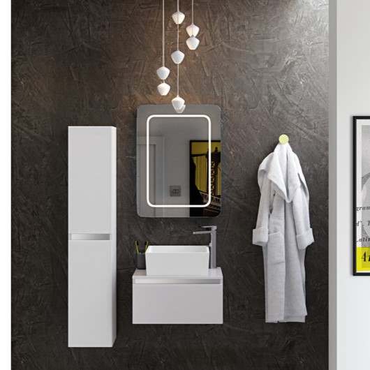 Campbell 300mm White Gloss 2 Door Wall Hung Tall Unit