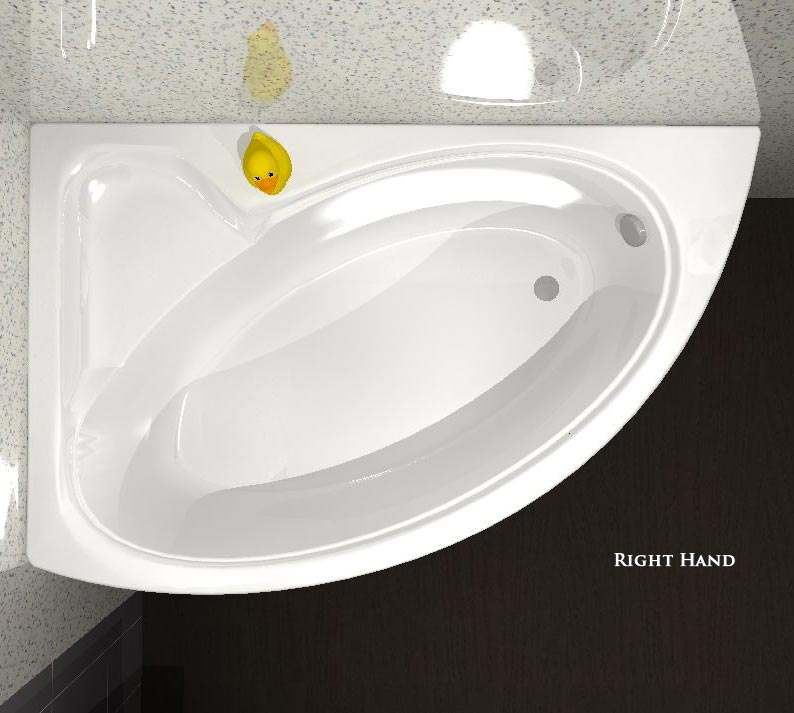 Carron Dove 5mm Offset Corner Bath 1550 x 950mm, 02232 / 02234 ...
