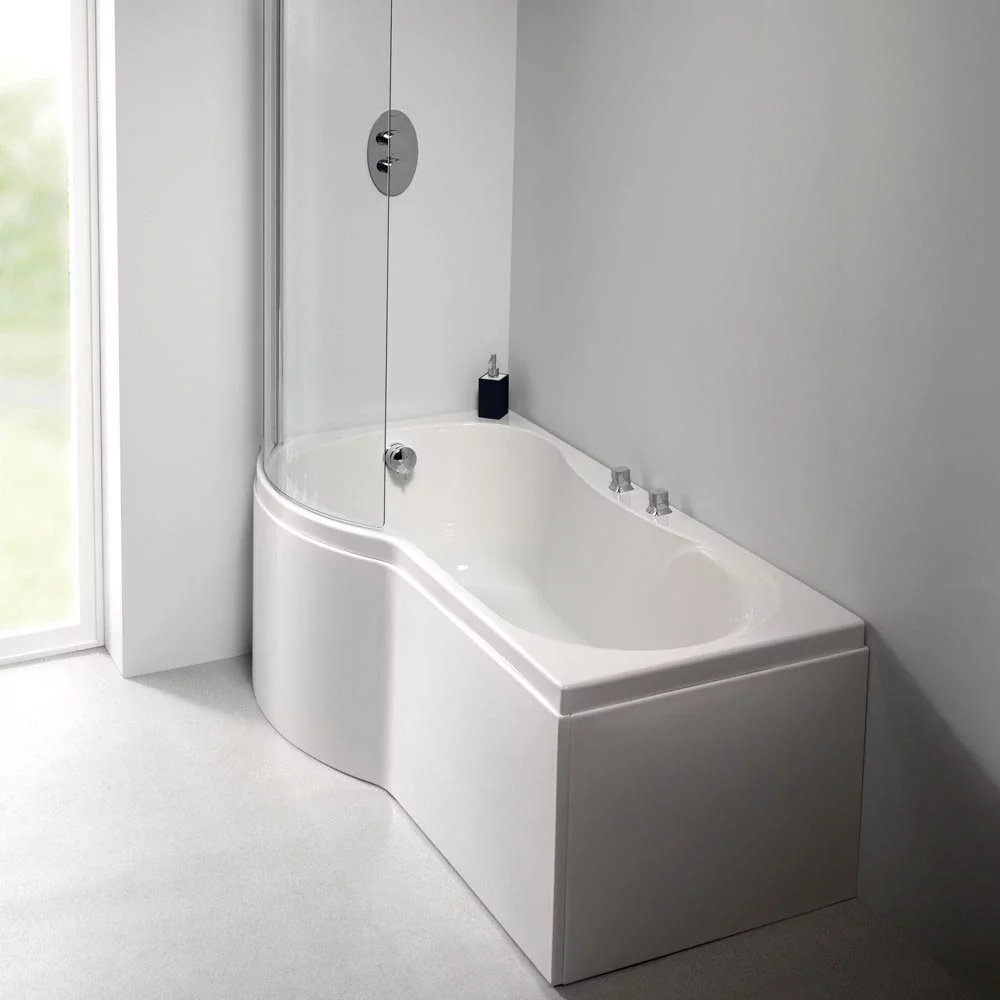 Carron Arc 1700 x 700 - 850 Curved Shower Bath - Reinforced Carronite
