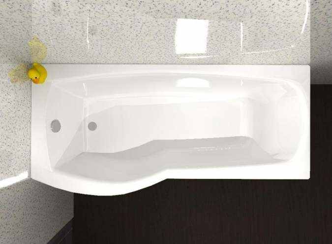 Carron Delta "P" Shaped Shower Bath - 5mm - 1700 x 800 - 700mm