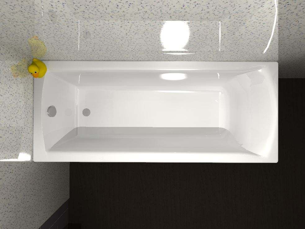 Carron Delta - Carronite - Single Ended Bath with Twin Grips - 1675 x 700