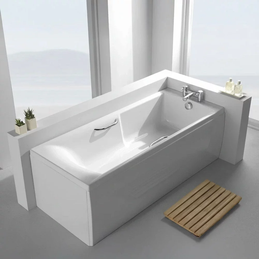 Carron Eco Axis 1500 x 700 Single Ended Bath With Grips Low Level- Carronite