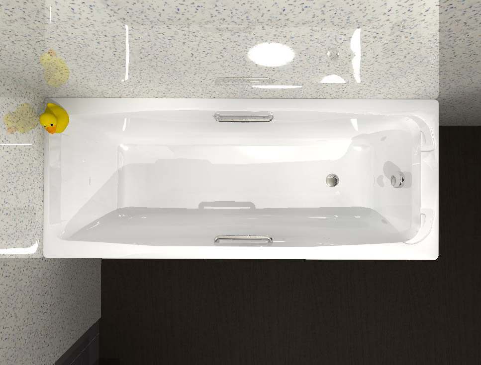 Carron Swallow - 8mm - Single Ended Bath with Twin Grips - 1700 x 700