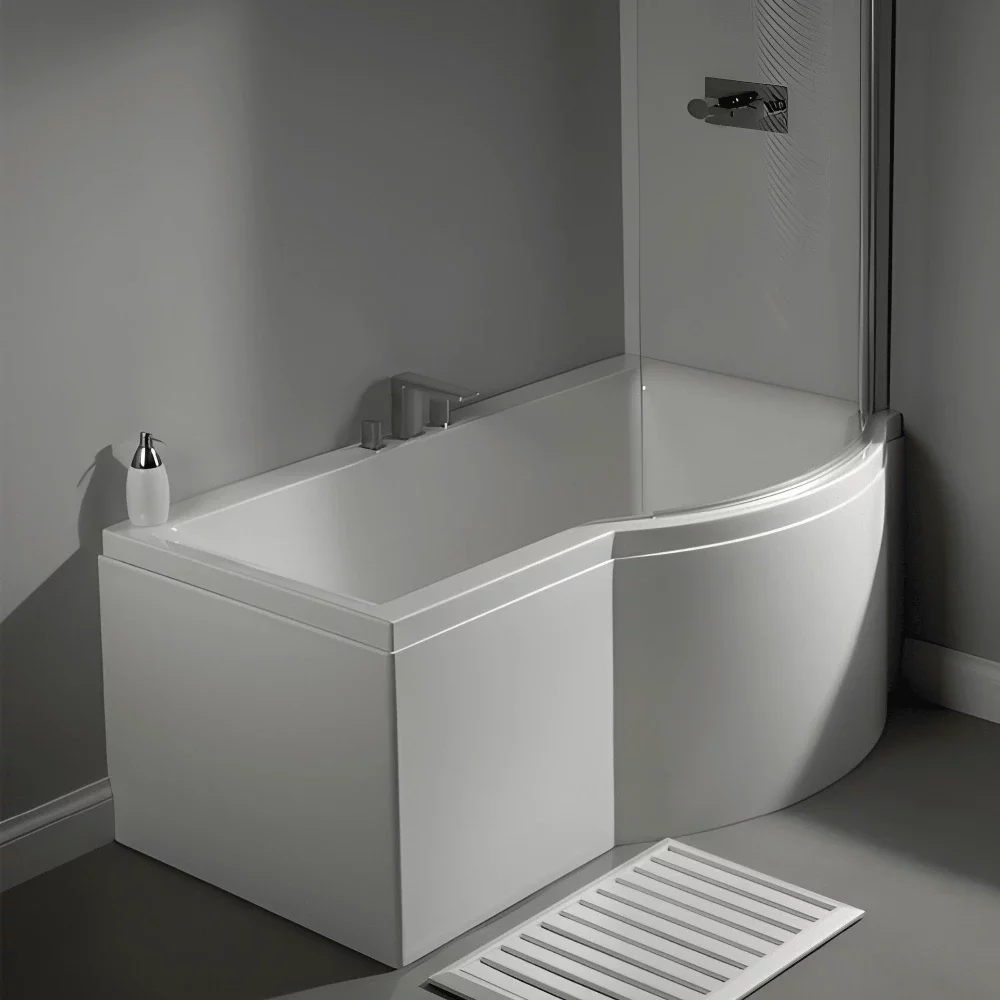 Carron Urban 1700 x 750 - 900- P Shape Shower Bath - Carronite