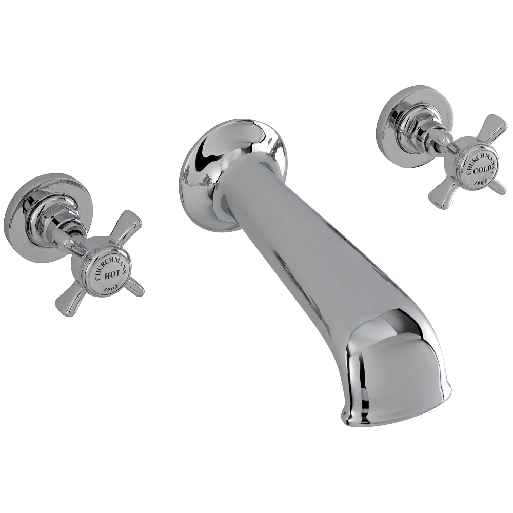 Sagittarius Churchman 3 Hole Wall Mounted Bath Filler Tap Chrome