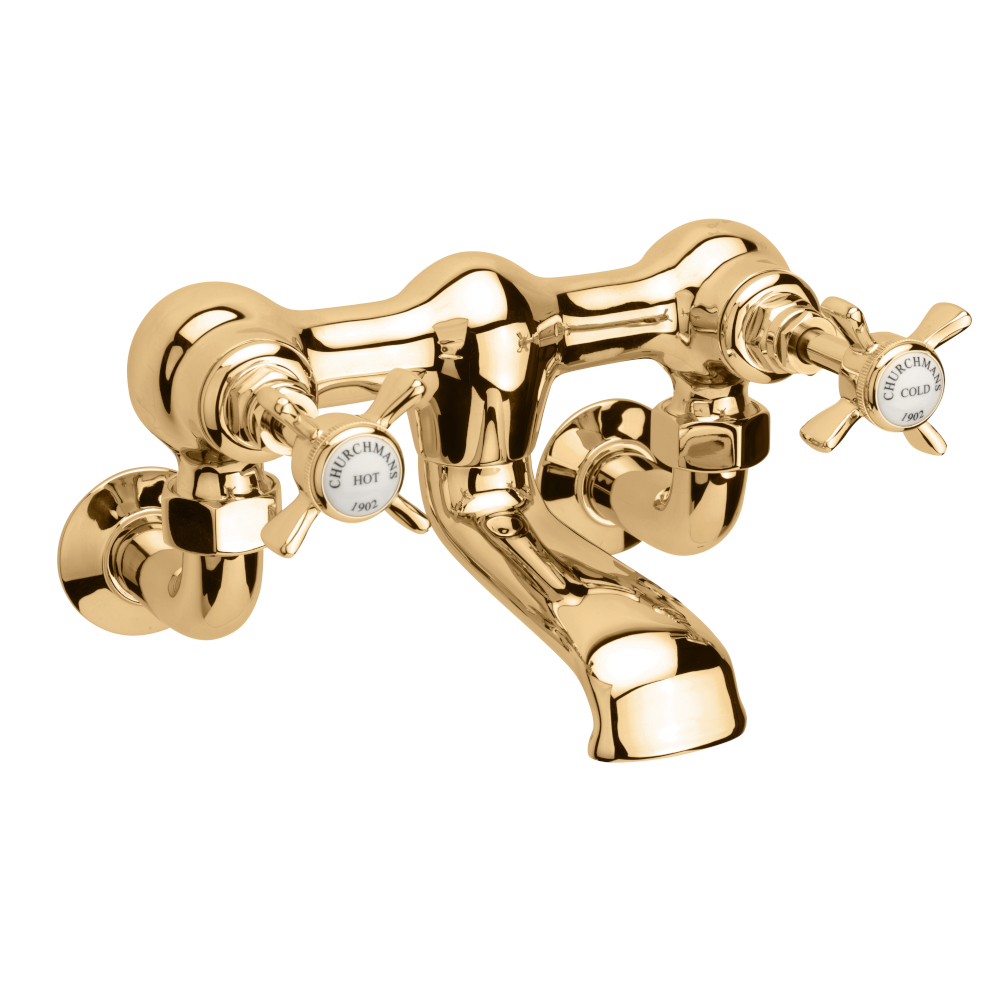 Sagittarius Churchman Deluxe Gold Wall Mounted Bath Filler Tap