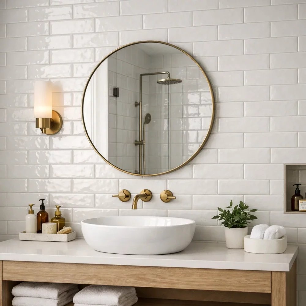 Como White 300x100 Gloss Bumpy Ceramic Tile - &pound;35.70m2