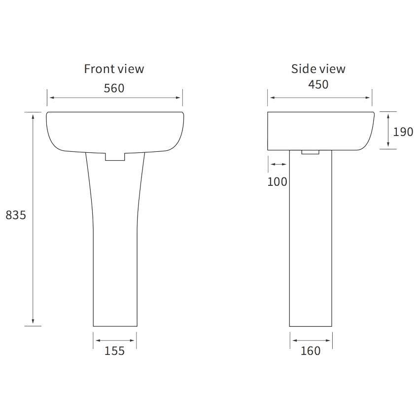 Crest Complete Bathroom Suite, 560mm Basin, Close Toilet & Double Ended