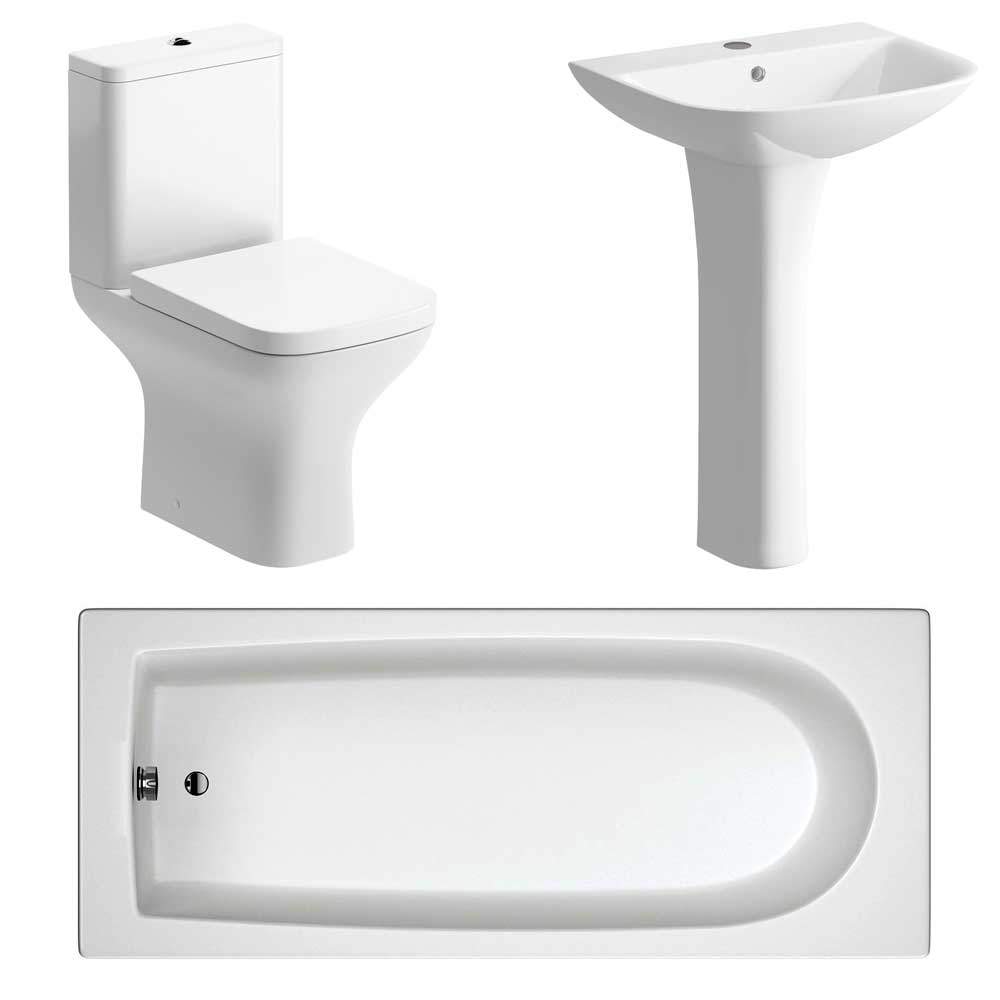 Crest Bathroom Suite, Basin, Toilet & 1700mm Bath