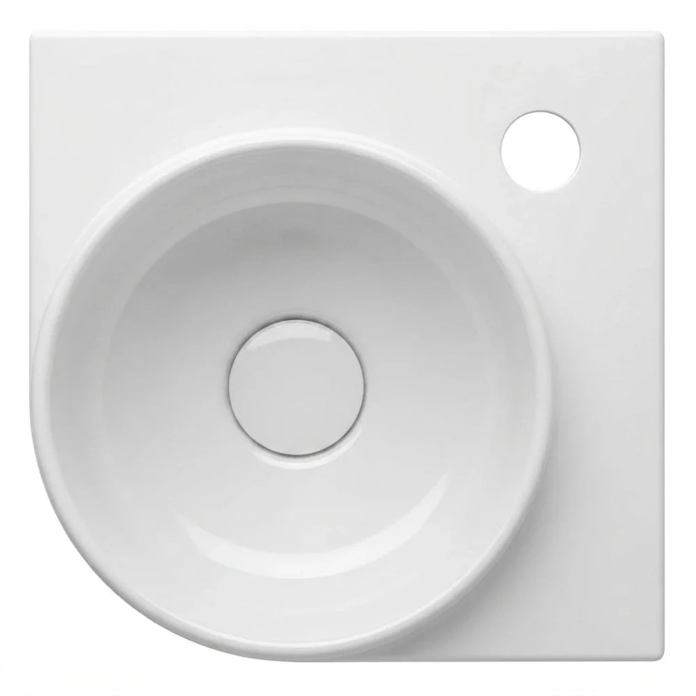 Davoli 280mm Gloss White Wall Hung Corner Basin With Support