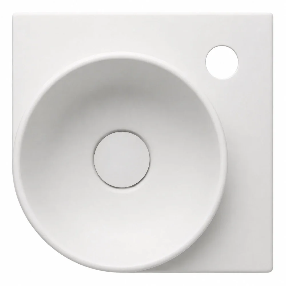 Davoli 280mm Matt White Wall Hung Corner Basin With Support