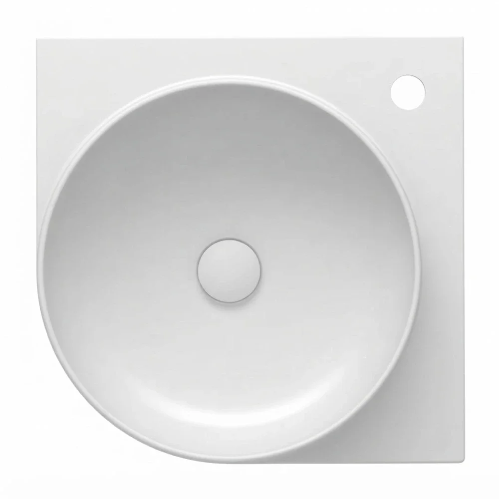 Davoli 450mm Matt White Wall Hung Basin With Support